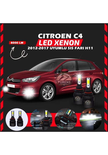 Citroen C4 2012-2017 Sis Farı Uyumlu Şimşek Etkili Led Xenon Light Series H11