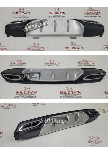 Honda Civic Fc5 2016-2021 Gri Kare-egzoz Görünüm Difüzör-difizör