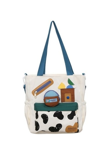 Sevimli Büyük Kapasiteli Omuz Askılı Çanta Bl068b Beyaz