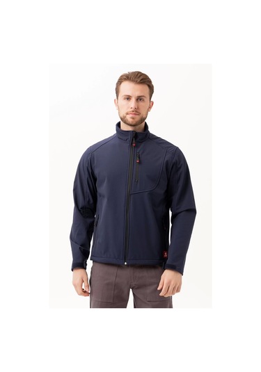 Erkek Kışlık Su Geçirmez Softshell Mont Salina İtici Rüzgar Outdoor Lacivert