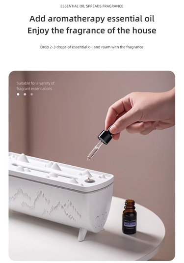 Hava Nemlendirici Ve Yağ Difüzörü - Aromaterapi Makinesi - 3 Renk Led Işık Siyah