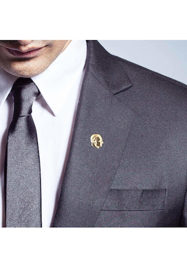 Atatürk Büstü Yaka Rozeti Gold Altın