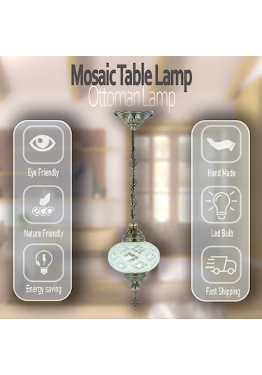 Dekoratif Mozaik Avize Tekli Sarkıt Gece Lambası Renkli