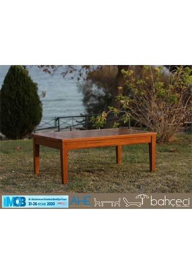 Bahçeme Çengelköy 70X110 Sabit Ayaklı Ahşap Bahçe Balkon Sehpası