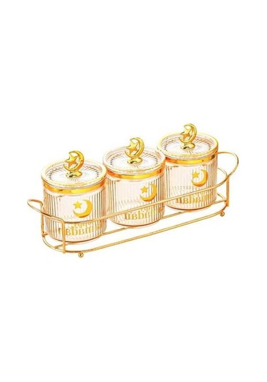 Trendooze Düğünlik Kavanoz Şekerlik, Mutfak Tatili Kehribar, Unik Design Kehribar