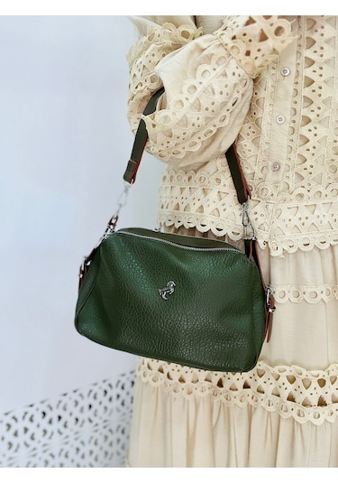 Miami Polo Clup Yumuşak Suni Deri Çapraz Askılı El Çanta Yeşil