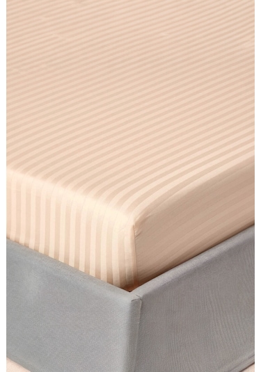 Alla Turca 100x200 Pamuk Saten Lastikli Çarşaf Seti Sütlü Kahve