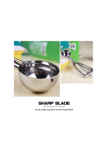 Geeroyoo "304 Paslanmaz Çelik Dondurma Kaşığı - 12 Boyut, Ergonomik Tetik, Mükemmel Yuvarlak Top Şekillendirme" Diğer