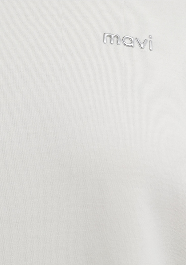 Mavi - Mavi Logo Baskılı Ekru Tişört 1613882-80194