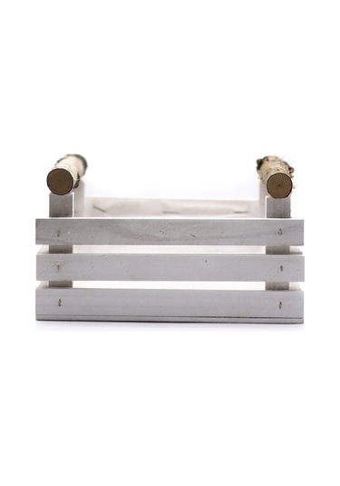 Dikdörtgen İkili Ahşap Beyaz Kasa