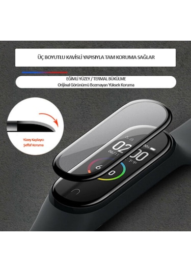 Xiaomi Mi Band 4 5D Tam Kaplayan Kırılmaz Nano Ekran Koruyucu