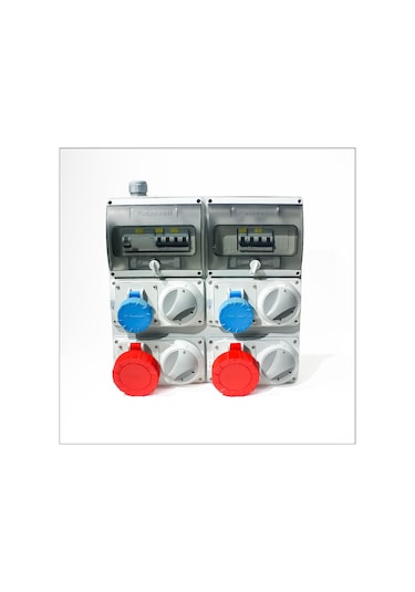 Novsen Ip55 Kombinasyon Panosu 2ad. 3x16a, 2ad. 5x32a Klitli Priz