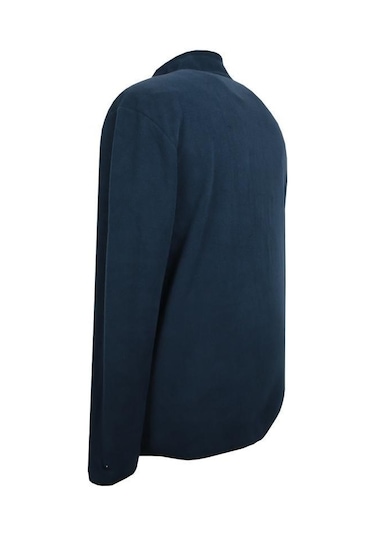 Erkek Büyük Beden Dik Yakalı Fermuarlı 122 Kg-172 Kg Arası İçin Uygun Bedenli Polar Sweat Mont Lacivert