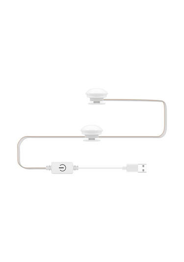 Moveevo Led Makyaj Aynası Ampulü Ayna Ön Işığı Usb Makyaj Işığı Üç Renkli Karartmalı Ayna 2 Işık