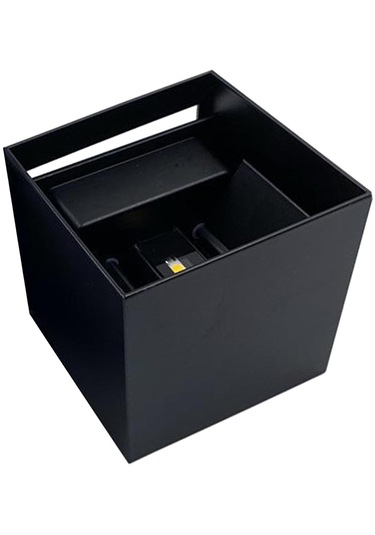 Suntek Kare Led Duvar Lambası Aplik Koridor Siyah-beyaz-ışık Siyah Beyaz Işık