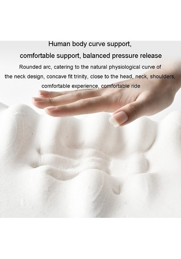 Tongxida Araba Hafızalı Köpük Boyun Yastığı İpek Yastık Araba Koltuğu Servikal Yastık, Bel Pedi Gri