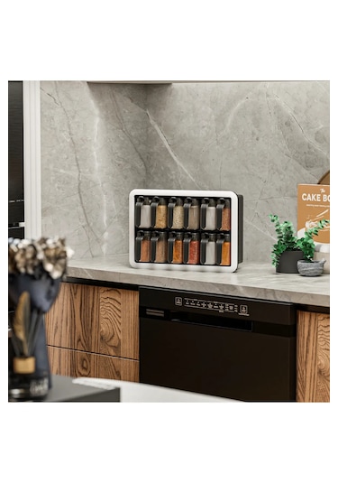 Standlı 12li Kendinden Yapışkanlı Kaşıklı Etiketli Kapaklı Bahara Siyah