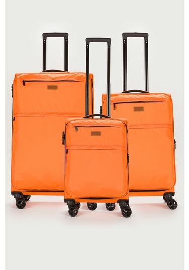 Fossil Unisex Büyük Boy Kumaş Valiz 028-01 Turuncu