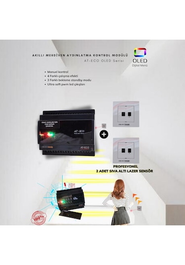 Akıllı Merdiven At-eco Oled Serisi 20 Kanal Modül + 2 Adet Lazer