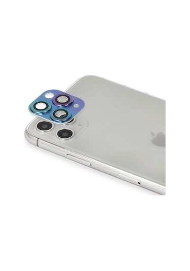 Newface Apple iPhone Uyumlu 11 Pro Max Pers Alüminyum Kamera Lens Semeglbl - 12 - Rainbow -