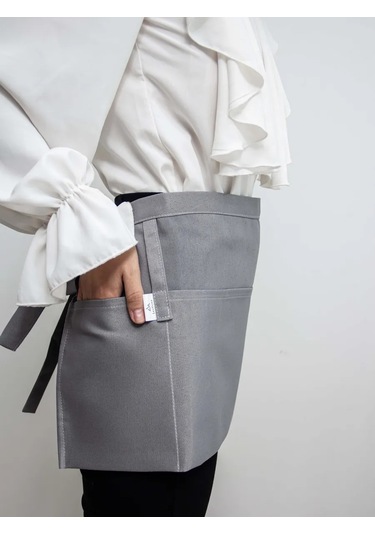 Leohome Belden Geçmeli Cepli Garson Önlüğü 449712156 Açık Gri