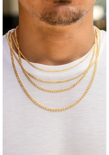 Uşaklıhafız 14 Ayar Altın Düz Tilki Kuyruğu Erkek Zincir 3.16 MM