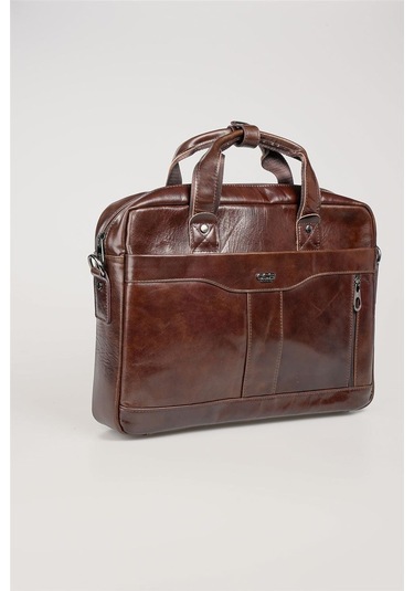 Ççs 71470 Hakiki Deri Evrak Çantası Kahve