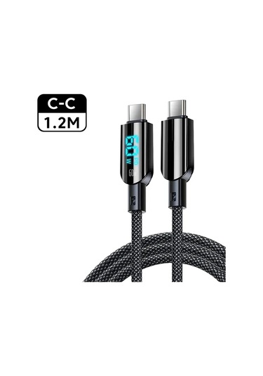 100w Usb Tip C Kablo Hızlı Şarj Kablosu Xiaomi Redmi İçin Led Ekran Telefon 60w Type C To C 1.2m
