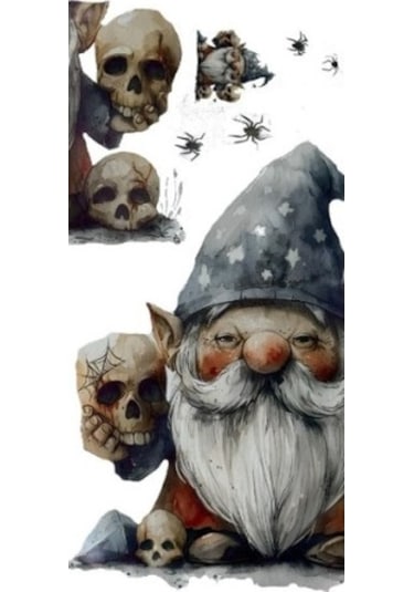 Gotik Cüce Ve Kafatası Duvar Sticker Seti Çok Renkli