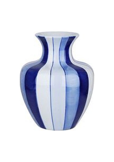 Mavi-beyaz Boğumlu Vazo 23 Cm