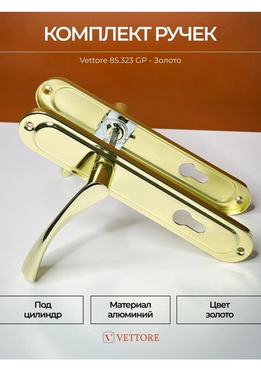 Vettore Altın Plakalı Kapı Kolu 218470057