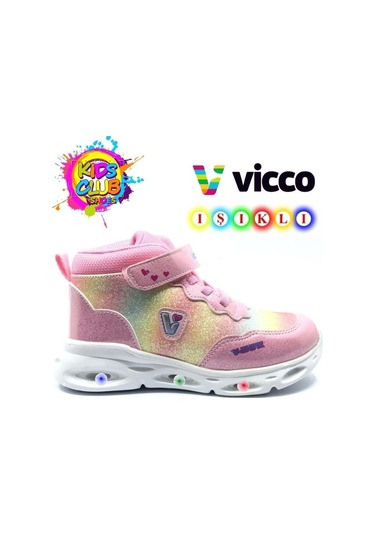 Vicco Poni 946.b25k.430 Anatomik Taban Işıklı Kız Çocuk Bot Pembe 22-25 Pembe