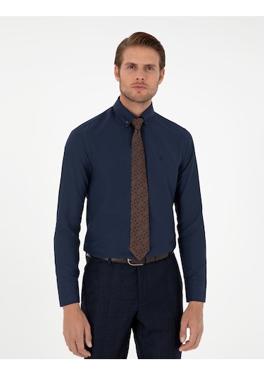 Pierre Cardin Erkek Lacivert Gömlek Desenli 50297998-vr033 Lacivert