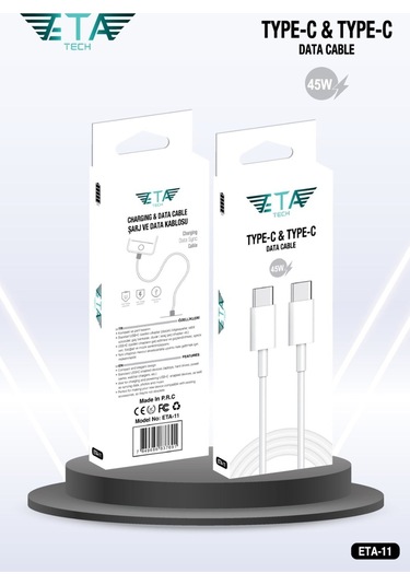 Type-c Yeni Nesil Type-c + Type-c Şarj Kablosu 45w