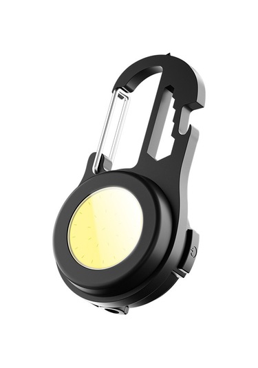 Mini Anahtarlık Feneri Led Anahtarlık Işık Lamba 180 Derece Dönen Şarj Edilebilir Mıknatıslı Çalışma Işığı Şişe Açacaklı Siyah