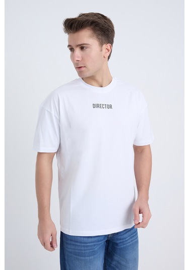 Velvoria Unisex Oversize Beyaz Director T-shirt