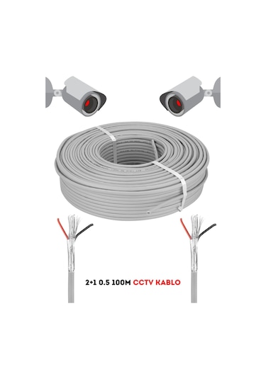 Fury 2+1 0.5 Mm 100 Metre Cctv Kablo Güvenlik Kamera Kablosu