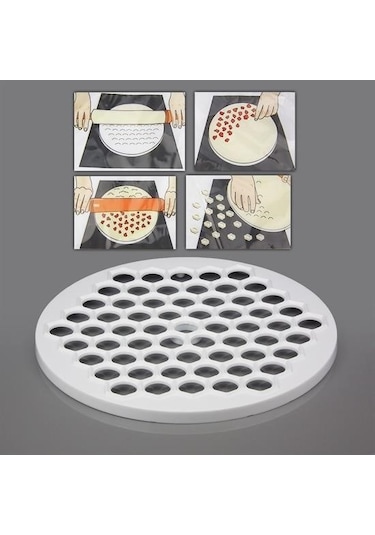 61 Bölmeli Petek Şekilli Pratik Mantı Kesici Açma Kalıbı Mantımatik Çok Renkli