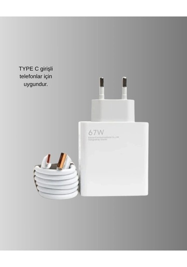 Buğz 67w Turbo Type-c Hızlı Şarj Adaptörü Akıllı Koruma Çipli, Hızlı Şarj Destekli