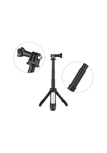 Springsun Küçük Tripod Ve Selfie Stick, Su Geçirmez Kılıfı Olan Spor Kameralar İçin, Beyaz