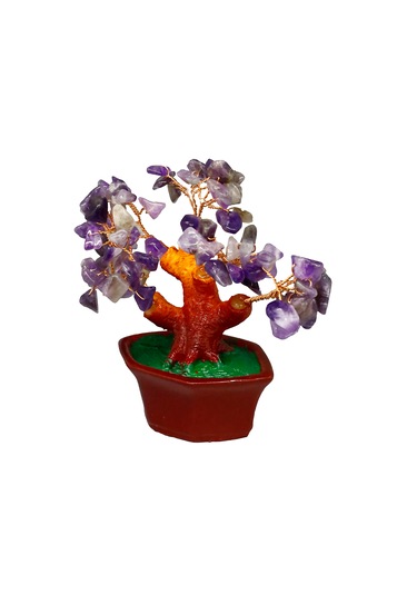 Ametist Doğal Taşlı Bonsai Hayat Ağacı - Dekoratif Ve Şifalı Ener