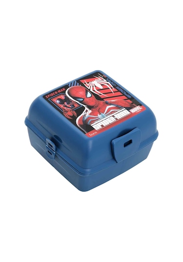 Beslenme Kutusu 4 Bölmeli Örümcek Adam Lacivert Renk Erkek Figürlü 1 Adet Yemek Saklama Kabı Beslenme Çantası Lacivert