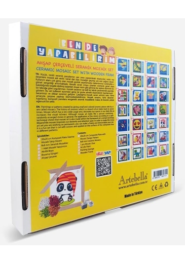 20 I Çocuk Ahşap Çerçeveli Seramik Mozaik Set 20x20 Cm