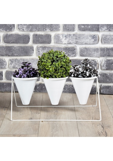 Fullreyon Vıpclass 3 Saksılı Metal Çiçek Standı - Saksılar Dahil - Vbb Diğer