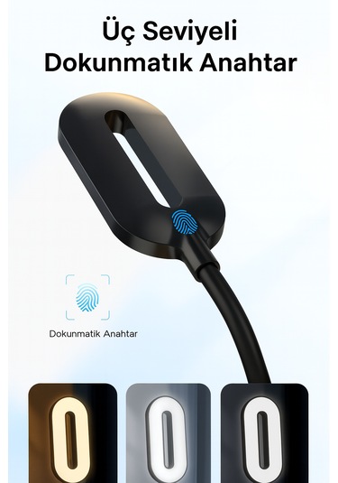 Güvenli Şarj Ve Modern Tasarım 3 Ü 1 Arada Kablosuz Şarjlı Masa Lambası Kalemlik Siyah