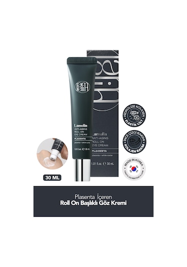 Plasenta İçeren 30 Ml 3 Lü Masaj Başlıklı Aydınlatıcı Göz Kremi Placenta Roll On