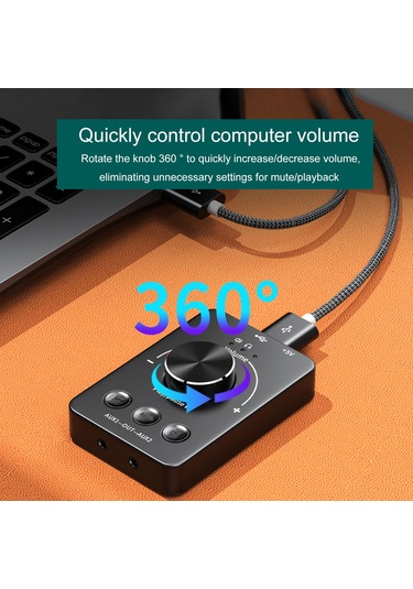 Springsun Usb Ses Kontrol Cihazı: Bt 5.1 Verici, Usb Çalar, Dış Ses Kartı, 3.5mm Çift Kulaklık, Type-c, Siyah