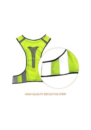 Led Reflektörlü Bisikletçi Motorcu Neon Scooter İkaz Yeleği Sarı - Turuncu