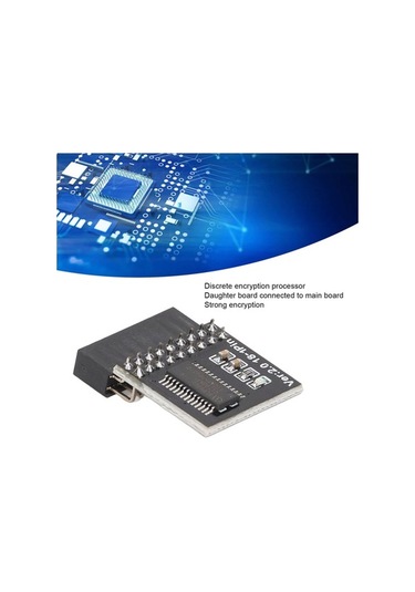 Pazly Asrock Anakart Uyumlu 18pin Lpc Tpm2.0 Güvenlik Modülü - Windows 11 Testli, Güvenli Şifreleme Siyah