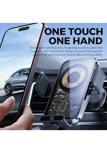 Createtech Kablosuz Araç Şarj Cihazı, Hızlı Şarj Telefon Tutucu Bothlin 3 In 1 X12s -, Pratik Çözüm -